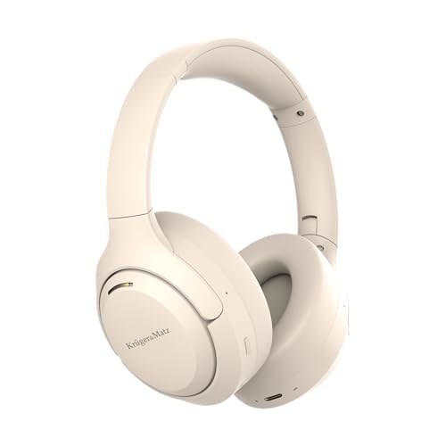 Krüger&Matz Drahtlose Ohrhörer mit ANC F8A Eingebautes Bluetooth Mikrofon 5.4 Beige
