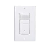 (Pack of 1) White Motion Sensor Light Switch - NEUTRAL Wire Required - Single Pole Only (Not 3-Way) - For Indoor Use - Vacancy & Occupancy Modes - Title 24, UL Certified - Adjustable Timer