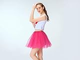 Women's Athletic Tutus Elastic 4 Layered Tulle Tutu Skirt | Colorful Running Skirts | One Size Fits Most