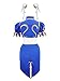 DAZCOS Women's US Size Game Fighter Cosplay Costume Blue Cheongsam with Hair Accessories and Waistband Halloween Costume(Small)