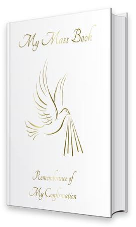 White Remembrance Of My Confirmation Unisex Boy or Girl Missal Mass Book with Prayer Card/Book Mark