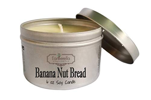 BANANA NUT BREAD Natural Soy Wax 6 oz. Tin Candle, long 40+ hour burn time - Thumbnail 2