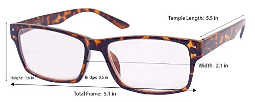 Inner Vision Eye Strain Relief Computer Screen Reading Glasses w/Case - Anti Blue Light, Anti Glare, Scratch Resistant, Spring Hinges - Unisex, (2.0 x Magnification), Black - Thumbnail 4