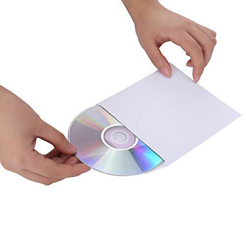 PacificMailer Paper CD DVD Disc Sleeves Envelope with Window Cut Out and Flap, Premium Thick [120g Heavy Weight, Pack of 100] - Thumbnail 3