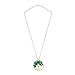 AeraVida Green Quartz Stone Eternal Tree of Life Brass Beads Long Necklace