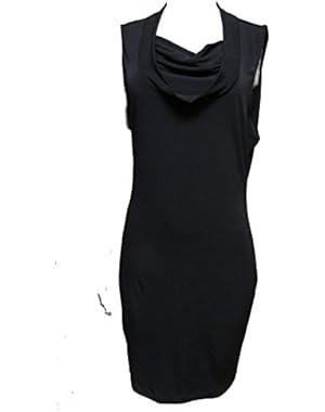 Women's Sleeveless Cowl Neck Dress 8 Black