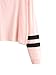 SweatyRocks Women's Striped Long Sleeve Crewneck Crop Top Sweatshirt Pink S