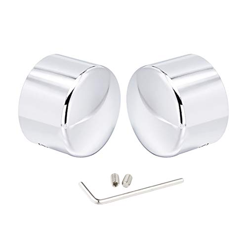 Lalaparts Chrome Front Axle Nut Cover Caps Compatible for Harley Softail Sportster Road King Electra Street Glide 2002-2020