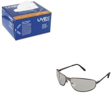 KITUVXS2450UVXS462 - Value Kit - Uvex Tomcat Safety Glasses (UVXS2450) and Uvex Clear Lens Cleaning Tissues (UVXS462)