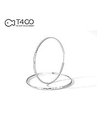 T400 - Pendientes de aro de plata de ley 925, 0.118 in de grosor, 25 35 45 55 2.559 in, regalo para mujer