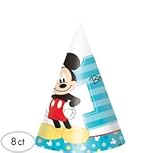 1st Birthday Mickey Mouse Party Cone Hats 8 count Party Supplies Mickey Fun to be One!