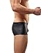 WOWHOM Sexy Imitation Leather Men's Underwear Tight Boxer Briefs Swim Shorts C33 (M, Black)
