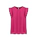 Toraway Blouses, Women Summer Tulip Sleeve Chiffon Blouse Shirt (X-Large, Hot Pink)