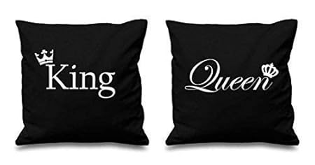 60 Second Makeover Limited King und Queen Krone Schwarz Kissenbezüge 16 ' X 16 ' Paare Kissen Valentinstag Jahrestag Freund F