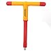 uxcell BOOHER Authorized 1000V VDE 3/8-inch Square Tip Insulated T-handle Wrench 7.9-inch(200mm) Long