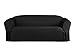 Linen Store Microsuede Slipcover Furniture Protector Cover, Black, Sofa