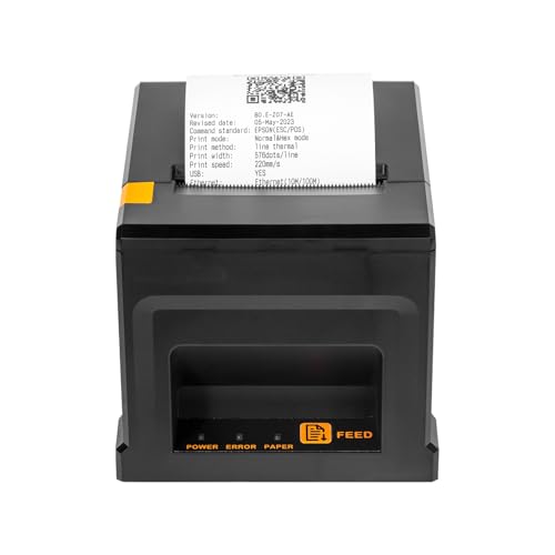 NetumScan 80mm 300mm/s POS Thermal Receipt Printer Thermal Receipt Printer with Automatic Cash Drawer, USB Ethernet Interface, Support Windows/Mac/Linux, Printer from