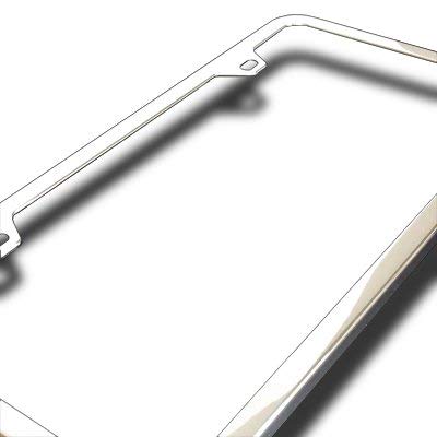 CarBeyondStore Slim Chrome Steel License Plate Frame with 2 Holes Made in USA - Thumbnail 2