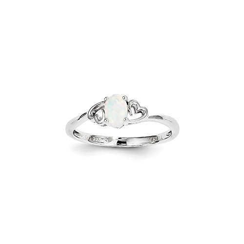 Mia Diamonds 925 Sterling Silver Solid Simulated Opal Ring