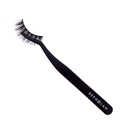 BEPHOLAN False Eyelashes Applicator Tool Eyelash Extension Tweezers Remover Clip Tweezers Nipper (Black)