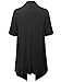 Solid Jersey Knit Draped Open Front Short Sleeves Cardigan Black 1XL