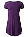 URBANCLEO Womens V-Neck Elong Tunic Top Mini T-Shirt Dress Plum 3XLARGE