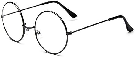 HUWAIYUNDONG Sunglasses Round Gery Glass Frame Metal Frame Clear Lens Circle Spectacle Eye Glasses Women Men Optical Eyewear Female Nerd