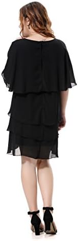 Right Fashion Women's Casual Batwing Sleeve Plus Size Chiffon Dresses 19