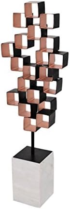 World Modern Design MK-1016-35 Cube Art Sculpture,Rose Gold