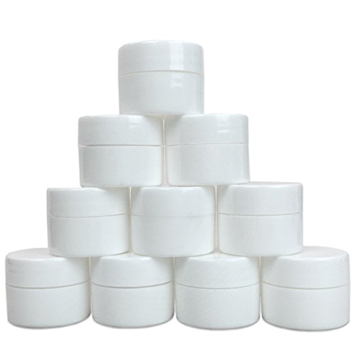 Beauticom Lip Balm Containers - 0.25 Ounce White Plastic Lip Balm Jars w/Lids (100 Pieces in a Pack)
