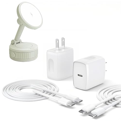 iPhone Car Mount Charger [15W Fast Wireless Charging, 120+ LB Strongest Suction & 2800gf Strongest Magnetic] 360° Adjustable Car Phone Holders for Your car, for iPhone 17 16 15 14 13 12 Series White