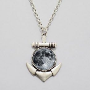 Anchor Necklace Full Moon Jewelry Necklace Gorgeous Necklace Best Friend Full Moon Jewelry