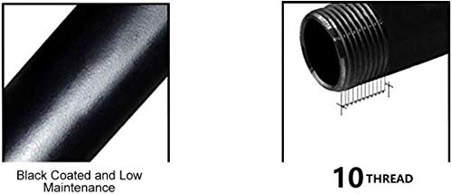 Black Pipe Malleable Gas Steel Pipe Fitting - 10Pack (1/2" x 4") - Thumbnail 2