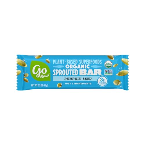 GO RAW ORGANIC SPROUTED PUMPKIN SEED BARS, 10 COUNT, SEA SALTED, KETO, SUPERFOOD
