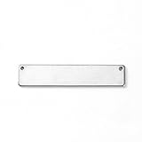 10 Count 304 Stainless Steel Rectangle Bar Metal Stamping Blank Tag with Two Holes 39mm x 8mm