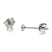 14k White Gold Cubic Zirconia Stud Earrings, 2mm (0.06ctw)