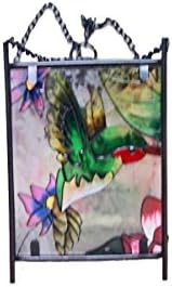 Continental Art Center Hand Painted Solar Lantern, Hummingbird, 5.5 by 10 by 36-Inch