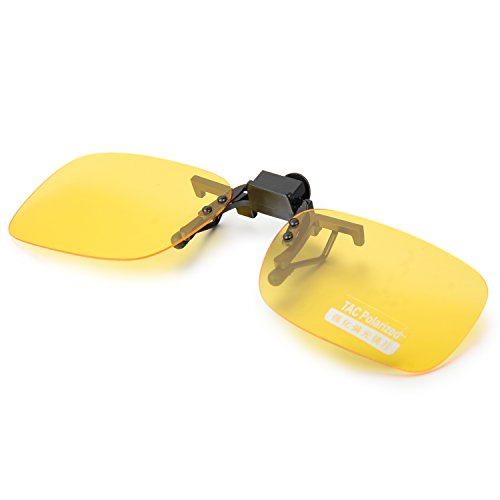 Aroncent UV400 Sonnenbrillen Vorhänger Brille Aufsatz Clip On Polarisiert, 2 GröÃe, Braun Gelb Grün – Bild 4