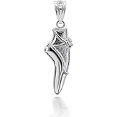 Claddagh Gold Ballet Shoe Dancing 3D Charm Pendant Necklace 925 Sterling Silver