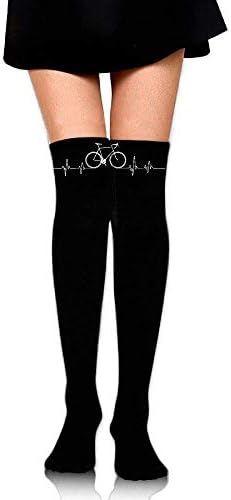 Funny Perfect Gifts Crew Stockings Heartbeat Bycicle Fashion Sport Classic Knee High Long Socks One Size 19.7 inch