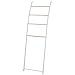 MyGift 4 Rung White Wall Leaning Blanket Ladder for Bedroom and Living Room, Bath Towel Storage Ladder, Freestanding Bathroom Drying Rack for Towels with Top and Bottom Non Slip Rubber Feet