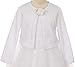 Big Girls Long Sleeve Flower Girl Cardigan Sweater Bolero (13KD3) White 8