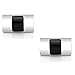 Gem Stone King Silver and Black Contoured Stainless Steel Shirts Cufflinks Men's Fashion Luxurious Tuxedo Charm Business Wedding (20X12MM)
