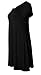 Short Sleeve Flare Hem Tunic Top (Black, Medium)