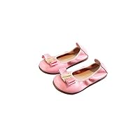 Zarachielly Girls Casual Flats Ballet Flats Folding Shoes Dancing Egg Rolls Boat Shoes(Pink 21/5M US Toddler)