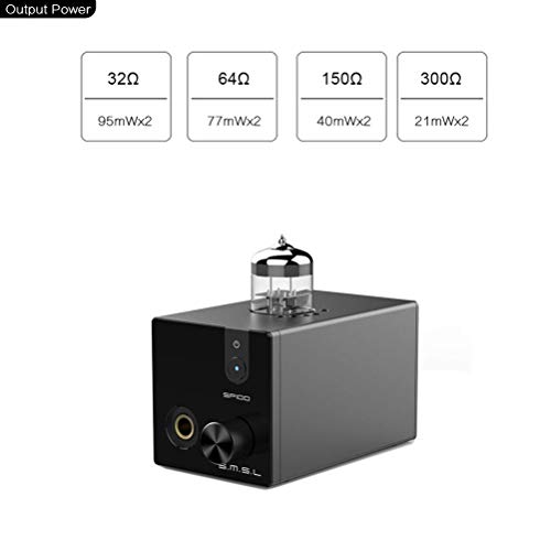 SMSL SP100 Tube Headphone Amplifier Desktop HiFi Amplifier 6N3 Tube for 6.35mm 3.5mm Headphones (Black)