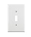 Leviton 1-Gang Toggle Device Switch Wallplate, Midway Size, Thermoset, Device Mount, 80501-W, White