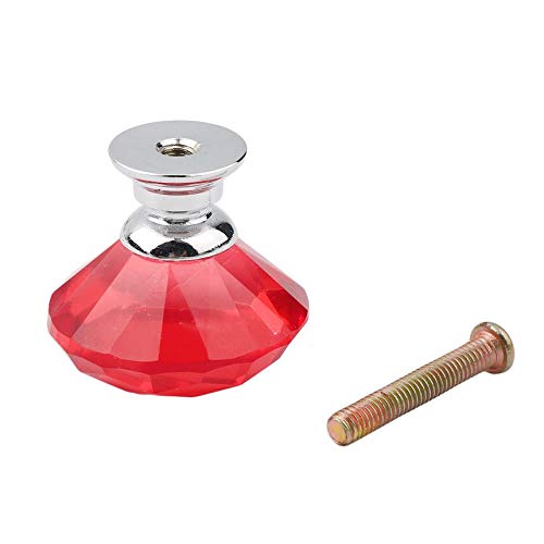 Tiradores Rojo Manija del gabinete chapado en cristal de 30 mm Armario