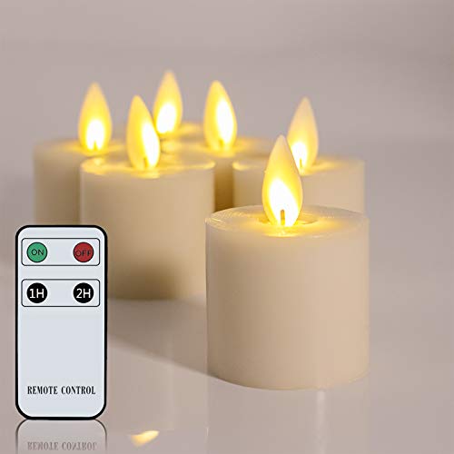 Moving Flame Flameless Tealight Candles Real Wax LED Votive Candles