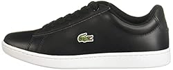 Lacoste Womens Hydez Leather, Black/Gold, 8